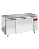 Diamond Bakkerij Koelwerkbank | 550L | 3 Deuren (EN600x400) | Voor Externe Koelunit | Natuursteen Werkblad | 1820x800x880/900(h)mm 