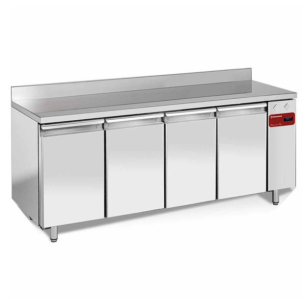 Bakkerij Koelwerkbank | 760L | 4 Deuren (EN600x400) | Voor Externe Koelunit | Achteropstand | 2340x800x880/1000(h)mm