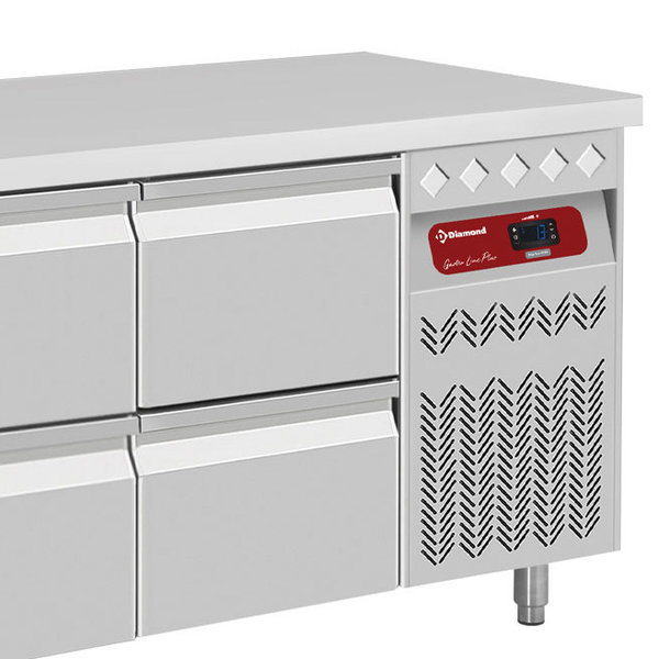 Koelwerkbank | 550L | 8 Laden (1/1 GN) | -2°C/+8°C | Geventileerd | 0.38kW | 2260x700x866/960(h)mm