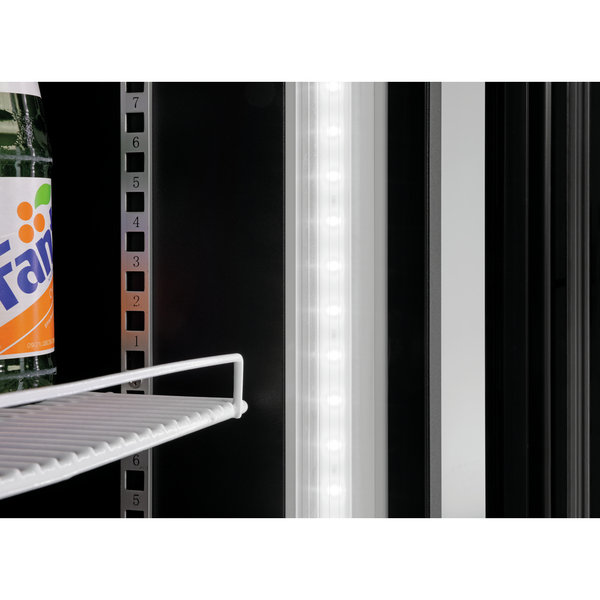Koelkast | Smal Model | 300L | Zwart | +2°C/+8°C | Geforceerd | 0.3kW | Wielen | 440x705x1865(h)mm
