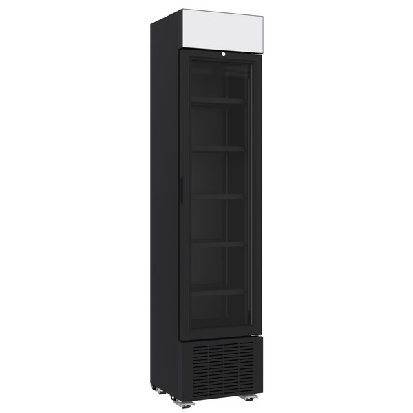 Drankenkoeling | 232L | Zwart | +4°C/+10°C | Statisch + Ventilator | Wielen | 450x497x2024(h)mm