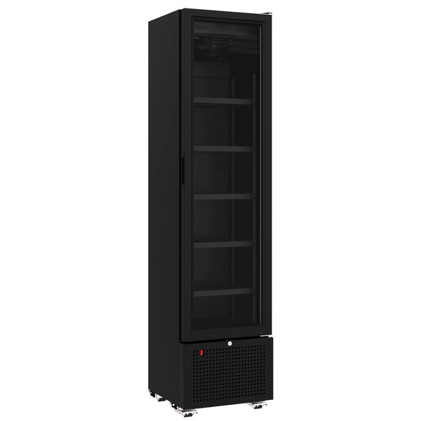 Drankenkoeling | Smal Model | 221L | Zwart | +4°C/+10°C | Statisch + Ventilator | Wielen | 450x497x1881(h)mm