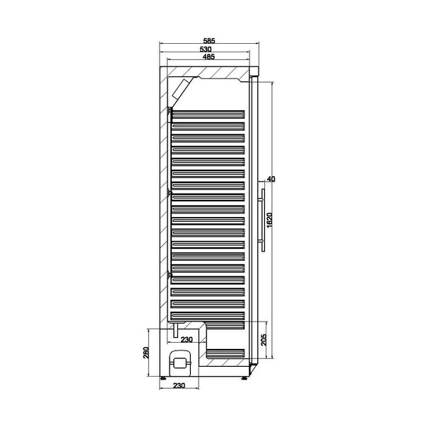 Koelkast | 400L | Wit | +2°C/+8°C | Statisch + Ventilator | 600x585x1855(h)mm