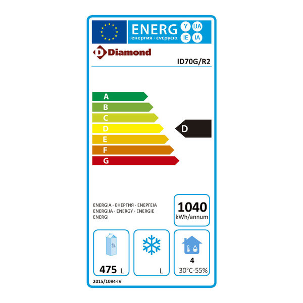 Koelkast | 700L (2/1 GN) | RVS | 0°C/+8°C | Geventileerd | 0.34kW | Wielen (Geremd) | 720x850x2070(h)mm