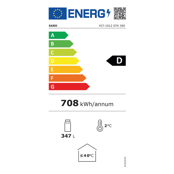 Koelkast | 360L | Zwart | 0°C/+10°C | Statisch + Ventilator  | Wielen | 620x635x1732(h)mm