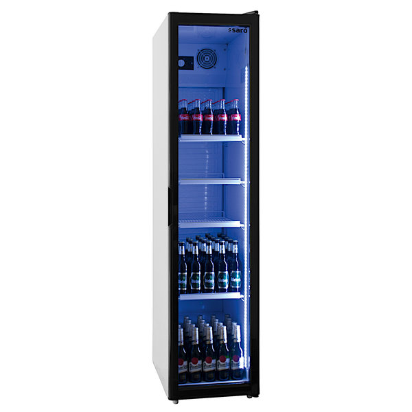 Drankenkoeling | 301L | Wit/Zwart | +2°C/+8°C | Statisch + Ventilator | Wielen (Geremd) | 448x680x1900(h)mm