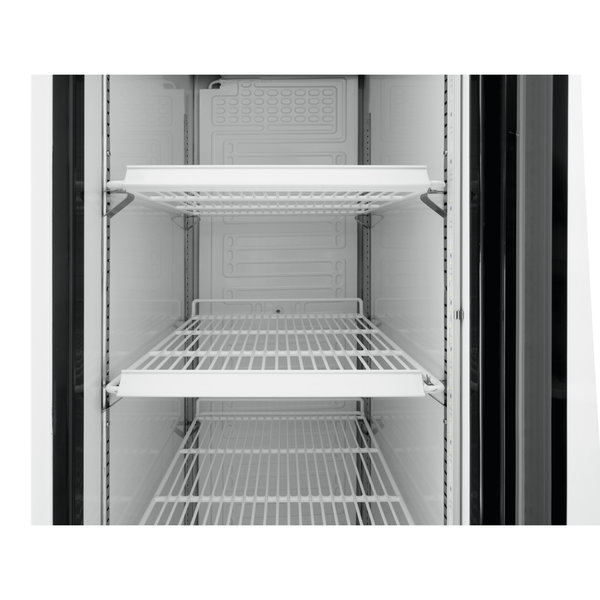 Drankenkoeling | 301L | Wit/Zwart | +2°C/+8°C | Statisch + Ventilator | Wielen (Geremd) | 448x680x1900(h)mm