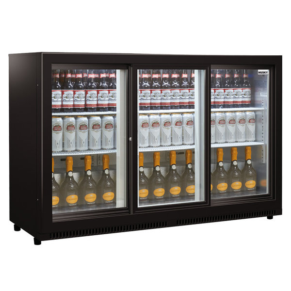 Barkoelkast | 330L | Zwart | 0°C/+10°C | Geforceerd | Schuifdeuren | 1350x520x870(h)mm