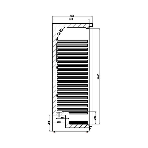 Koelkast | 640L (2/1 GN) | Wit | +2°C/+8°C | Statisch + Ventilator | 775x695x1885(h)mm