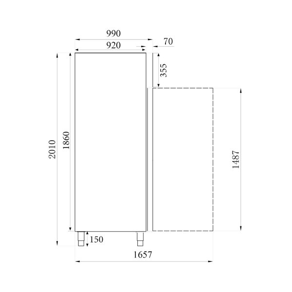 Bakkerij Koelkast | STANDARD LINE | 750L (EN600x800) | RVS | +2ºC/+8ºC | Geforceerd | 740x990x2010(h)mm