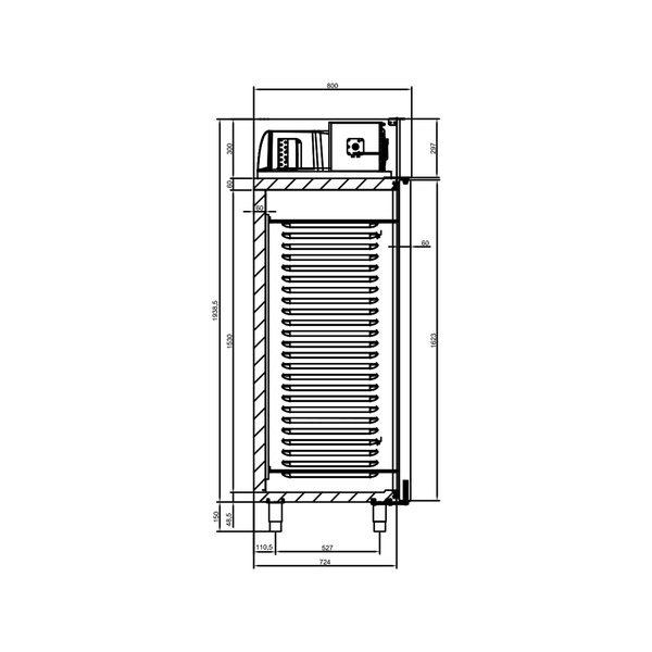 Koelkast | 700L (2/1 GN) | RVS | -2°C/+8°C | Geventileerd | 0.19kW | 685x800x2120(h)mm