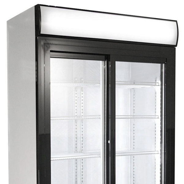 Koelkast | 750L | Zwart/Wit | +2°C/+10°C | Geforceerd | Schuifdeuren | Wielen (Geremd) | 1120x610x1965(h)mm