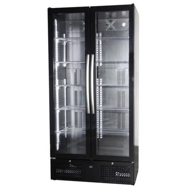 Drankenkoeling | 500L | Zwart | +2°C/+10°C | Geventileerd | 0.38kW | Klapdeuren | 900x515x1820(h)mm