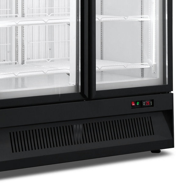 Koelkast | 1000L | Zwart | 0°C/+10°C | Geforceerd | 0.46kW | Klapdeuren | Wielen (Geremd) | 1253x710x1997(h)mm
