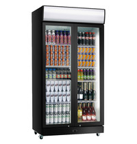 Exquisit Koelkast | 1000L | Zwart | 0°C/+10°C | Geforceerd | 0.55kW | NoFrost | Klapdeuren | Wielen (Geremd) | 1200x690x2000(h)mm