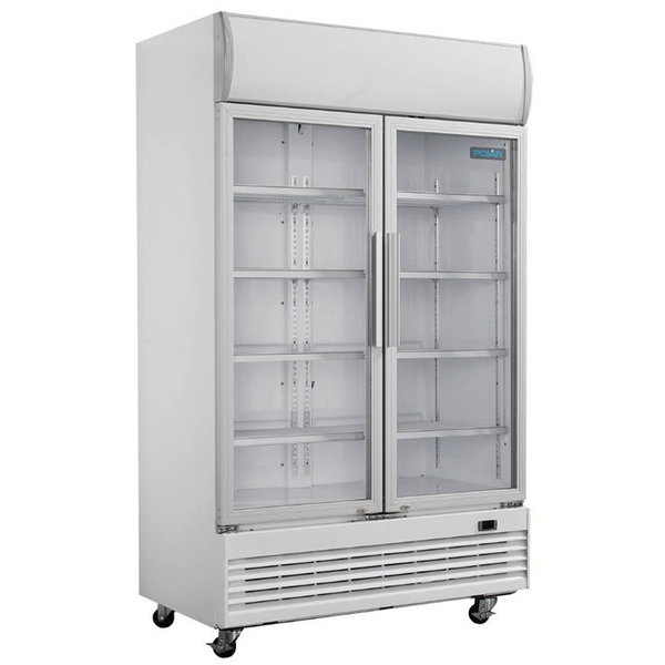 Koelkast | 950L | Wit | 0°C/+10°C | Geforceerd | 0.5kW | Klapdeuren | Wielen (Geremd) | 1200x730x2036(h)mm