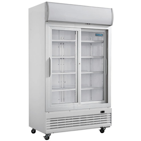 Koelkast | 950L | Wit | 0°C/+10°C | Geforceerd | Schuifdeuren | Wielen (Geremd) | 1200x730x2036(h)mm