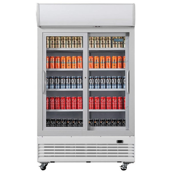 Koelkast | 950L | Wit | 0°C/+10°C | Geforceerd | Schuifdeuren | Wielen (Geremd) | 1200x730x2036(h)mm