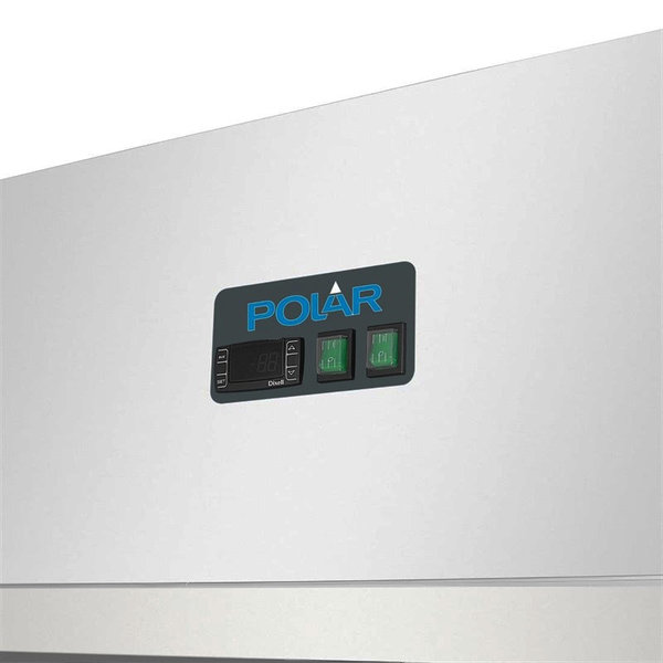 Koelkast | 1200L (2/1 GN) | RVS | +2°C/+8°C | Geventileerd | 0.6kW | Klapdeuren | Wielen (Geremd) | 1340x800x2010(h)mm