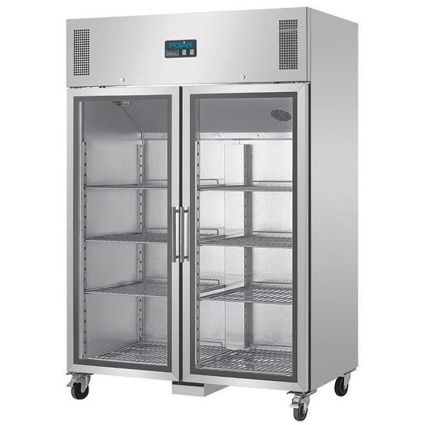 Koelkast | 1200L (2/1 GN) | RVS | +2°C/+8°C | Geventileerd | 0.6kW | Klapdeuren | Wielen (Geremd) | 1340x800x2010(h)mm