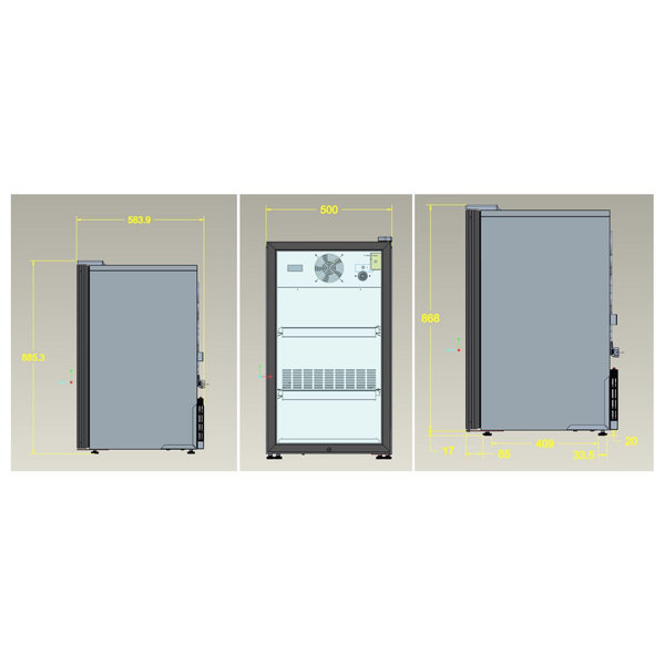 Koelkast | 145L | Zwart | +4°C/+10°C | Geforceerd | 500x585x885(h)mm