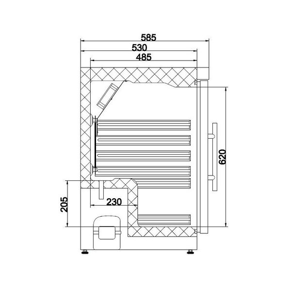 Koelkast | 153L | Wit | +2°C/+8°C | Statisch + Ventilator | 600x585x855(h)mm