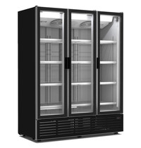 TopCold Koelkast | 1560L | Zwart | +1°C/+10°C | Geventileerd | 0.22kW | Klapdeuren | Wielen | 1620x740x2077(h)mm