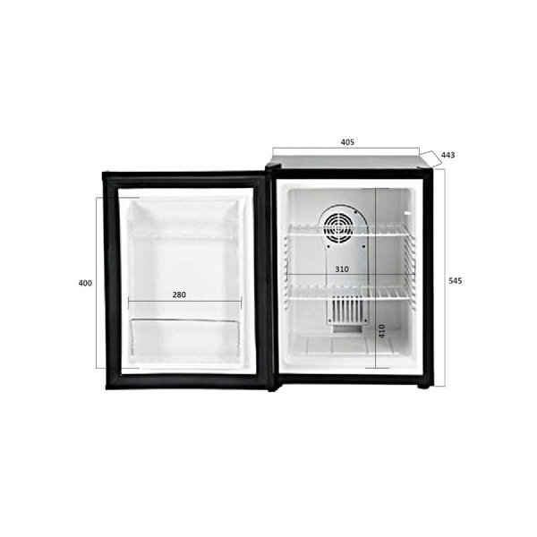 Minibar | 50L | Zwart | +6°C/+15°C | Statisch | 405x443x545(h)mm