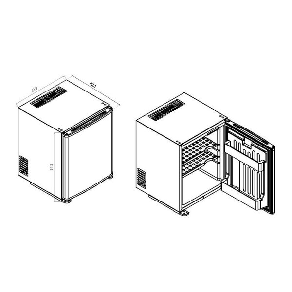 Minibar | 30L | Zwart | Statisch | 0.06kW | 419x423x512(h)mm