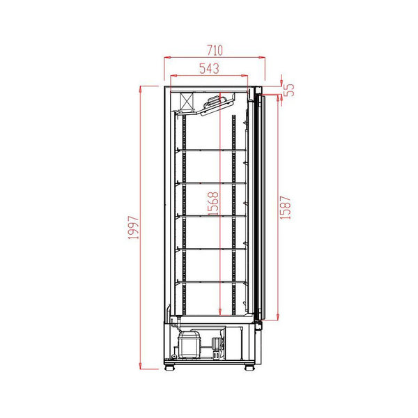 Koelkast | 1530L | Wit | 0°C/+10°C | Geforceerd | 0.74kW | Klapdeuren | Wielen (Geremd) | 1880x710x1997(h)mm