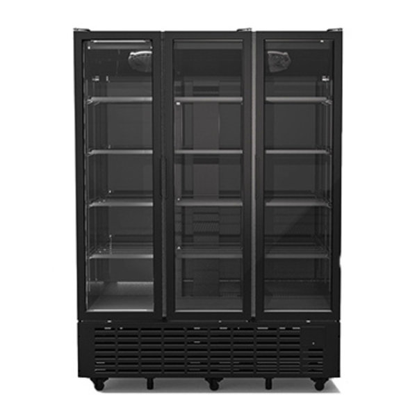Koelkast | 1491L | Zwart | +1°C/+10°C | Geventileerd | 1.1kW | Klapdeuren | Wielen | 1500x690x2075(h)mm