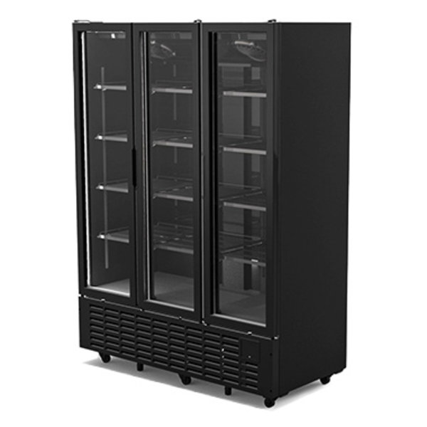 Koelkast | 1491L | Zwart | +1°C/+10°C | Geventileerd | 1.1kW | Klapdeuren | Wielen | 1500x690x2075(h)mm