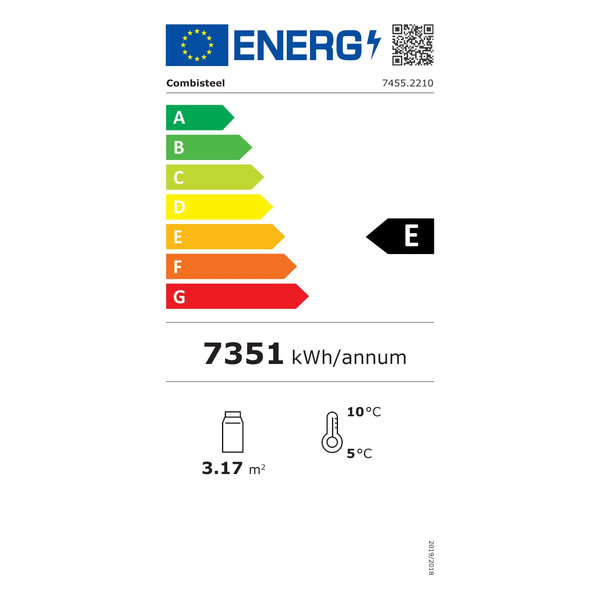 Koelkast | 2025L | Wit | 0°C/+10°C | Geforceerd | 1.43kW | Klapdeuren | Wielen (Geremd) | 2508x710x1997(h)mm