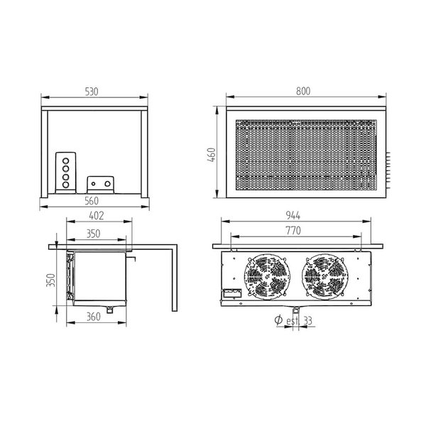 Koelsplitunit | 18.1m³ | -5°C/+5°C | 400V | 1.4kW