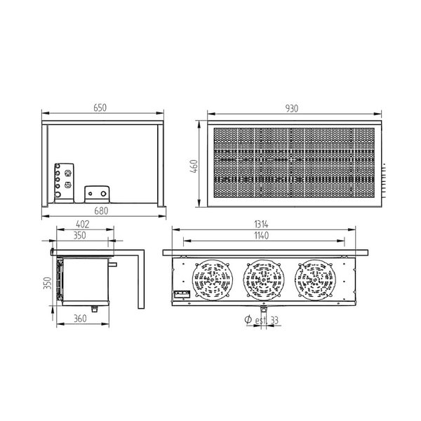 Koelsplitunit | 34.3m³ | -5°C/+5°C | 400V | 1.65kW