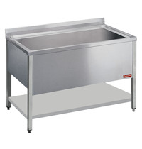 Diamond Spoeltafel | RVS | Grote Spoelbak | Achteropstand | 1600x700x880/985(h)mm