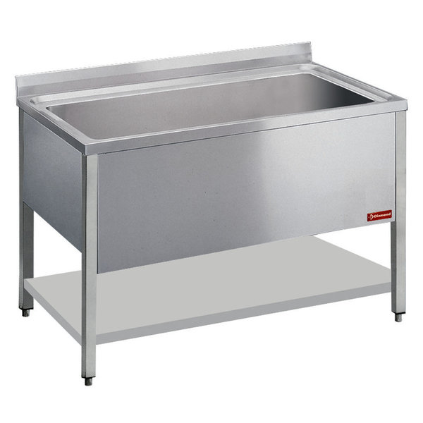 Spoeltafel | RVS | Grote Spoelbak | Achteropstand | 1600x700x880/985(h)mm