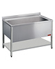 Diamond Spoeltafel | RVS | Grote Spoelbak | Achteropstand | 1600x700x880/1000(h)mm 