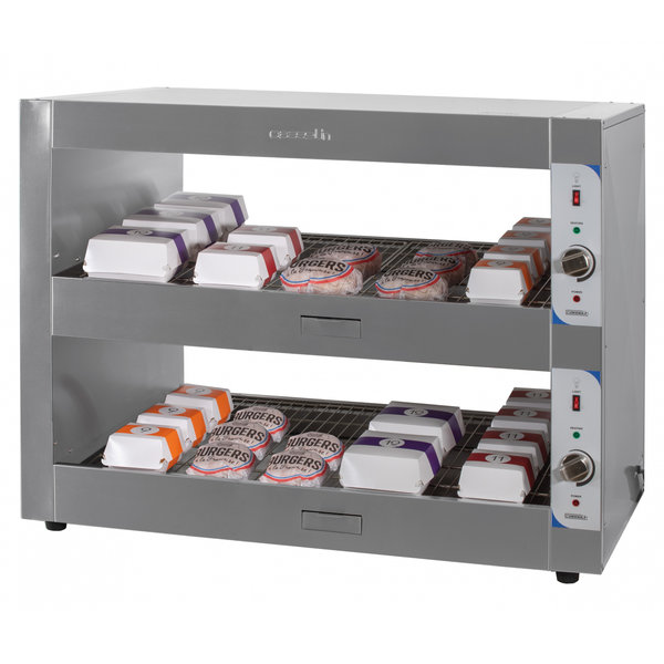 Warmhoudvitrine | RVS | Open | 2 Niveaus (Onafhankelijk Instelbaar) | +30°C/+70°C | 2kW | 1200x600x900(h)mm