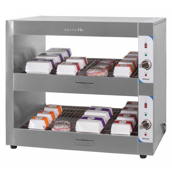 Warmhoudvitrine | RVS | Open | 2 Niveaus (Onafhankelijk Instelbaar) | +30°C/+70°C | 2kW | 1000x600x900(h)mm