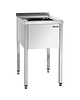 Bartscher Spoeltafel | RVS | Grote Spoelbak | Achteropstand | 500x700x850/940(h)mm 