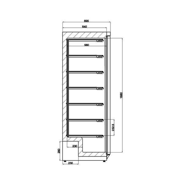 Vrieskast | 640L | RVS | -18°C/-22°C | Statisch | 775x695x1885(h)mm
