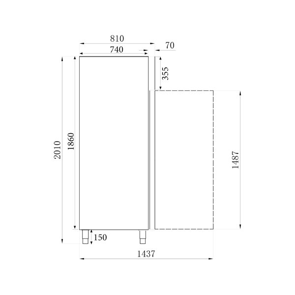 Vrieskast | 600L (2/1 GN) | RVS | -10°C/-20°C | Statisch + Ventilator | Wielen (Geremd) | 680x810x2010(h)mm