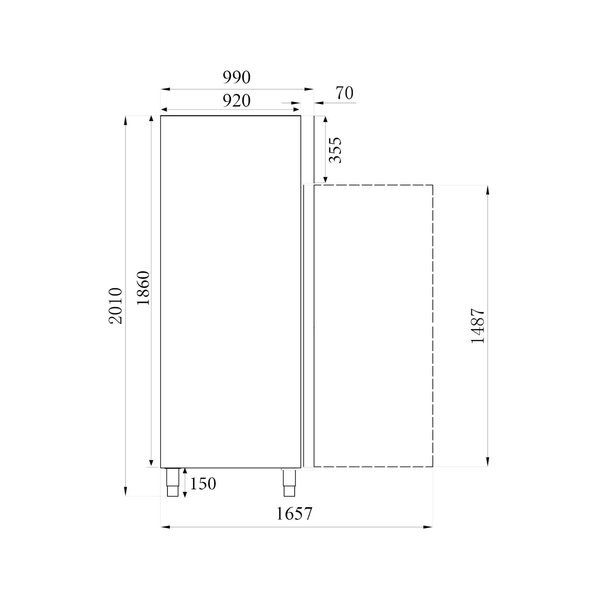 Bakkerij Vrieskast | STANDARD LINE | 750L (EN600x800) | RVS | -18°C/-22°C | Geforceerd | 740x990x2010(h)mm