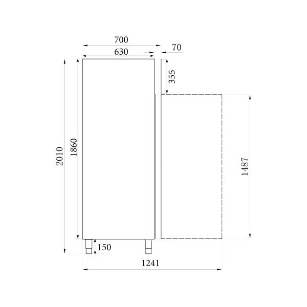 Vrieskast | Smal Model | 350L (1/1 GN) | -18°C/-25°C | Geforceerd | 0.65kW | 484x700x2010(h)mm