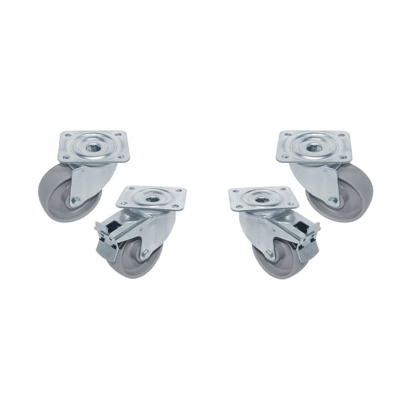 Wielenset | Diamond Koelingen | 4 Wielen (2 Geremd) | Hoogte 100mm