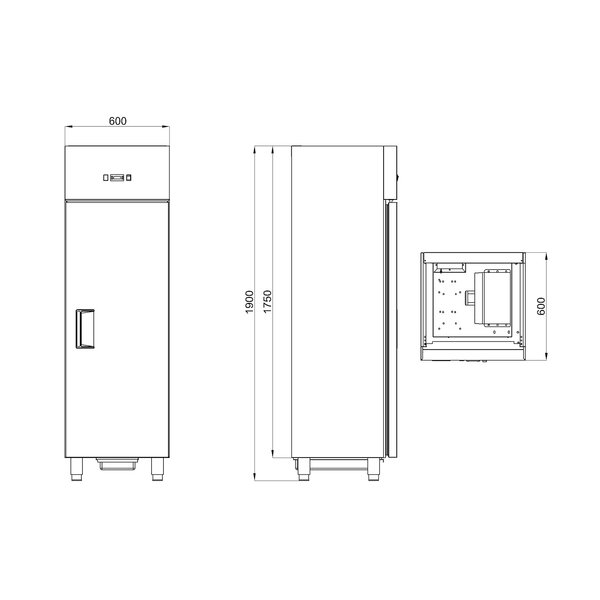 Vrieskast | 400L | RVS | -10°C/-18°C | Geventileerd | 0.78kW | 600x600x1950(h)mm