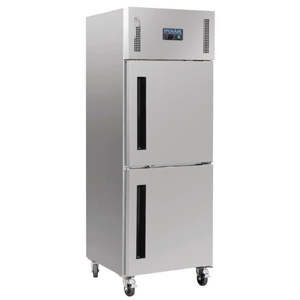 Vrieskast | 600L (2/1 GN) | RVS | -10°C/-20°C | Geventileerd | 0.6kW | Dubbele Deur | Wielen (Geremd) | 680x800x2010(h)mm