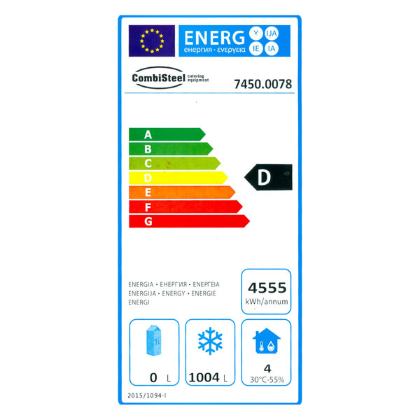 Vrieskast | STANDARD LINE | 1410L (2/1 GN) | RVS | -18°C/-22°C | Geforceerd | 1480x830x2010(h)mm