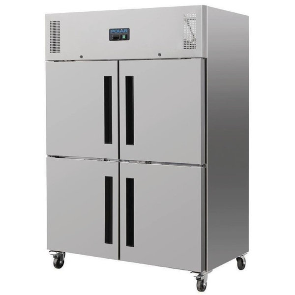 Vrieskast | 1200L (2/1 GN) | RVS | -10°C/-20°C | Geventileerd | 0.7kW | Dubbele Deuren | Wielen (Geremd) | 1340x800x2010(h)mm